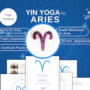 Aries Yin Yoga Sequence | 30-Minute Sequence | Aries Traits, Mantra & Gratitude Practice | Digital Download Yoga Template