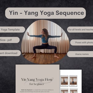 Yin-Yang Yoga Sequence Yoga Teacher Yoga at home, Yoga flow, Golden Seed, Yoga Template, Vinyasa yoga, Yoga Gift, Digital download