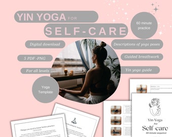 Yin Yoga For Self-Care 60 min. Toga Template, Yoga Sequence for yoga teachers, Yoga teacher planner