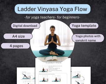 Leiter-Vinyasa-Yoga-Flow für Anfänger, Vinyasa-Yoga-Flow, Yoga-Übungen, druckbarer Yoga-Trainingsplan für Yogalehrer, Yoga zu Hause
