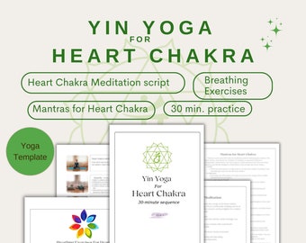 Yin Yoga For Heart Chakra, 30minutes Heart Chakra Meditation, Breathing Exercise, Anahata Chakra Mantra, Yoga Template For all levels,