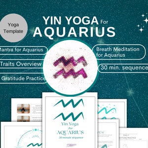 Yin-yogareeks Waterman| Reeks van 30 minuten | Eigenschappen van Waterman, mantra's en dankbaarheid | Digitale yogasjabloon downloaden