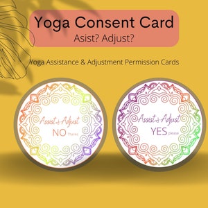 Cartes d'autorisation Yoga Assist & Adjust, Cartes de consentement au yoga pour professeurs de yoga, Téléchargement numérique