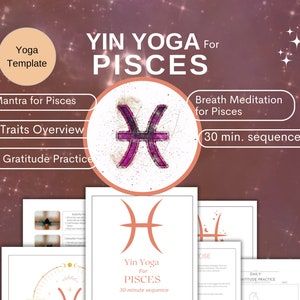 Yin-yogareeks Vissen | Reeks van 30 minuten | Eigenschappen van Vissen, mantra's en dankbaarheid | Digitale yogasjabloon downloaden