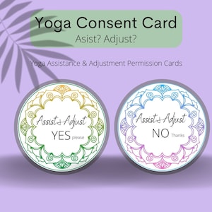 Yoga Assist & Adjust Permission Cards, Yoga Consent Cards For Yoga Teachers, Digital Download