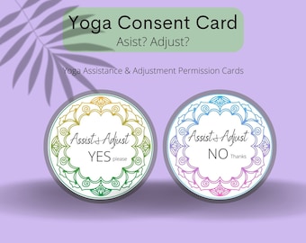 Yoga Assist & Anpassen Permission Karten, Yoga Einverständniskarten für Yogalehrer, digitaler Download