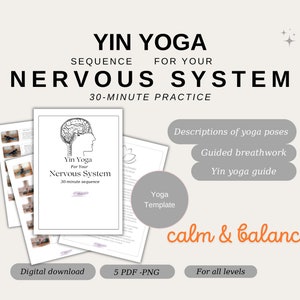 30 minuten yin-yoga voor je zenuwstelsel Yin-yogareeks Kalmte en balans Yin-yogasjabloon voor yogadocenten alle niveaus, yogacadeau pdf