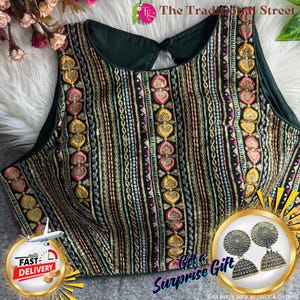 Embroidered Boatneck Blouse: Navratri Festival Wear