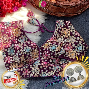 SabyaSachi Style Sequin Blouse: Indian Navratri Design, Plus Size 46