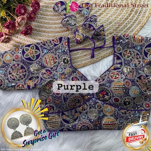 Blusa bordada estilo Sabyasachi: prenda de novia india con mangas, tallas 36-42 (EE. UU.)