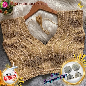 Handcrafted Pearl & Beads Blouse: Indian Bridal Party Wear