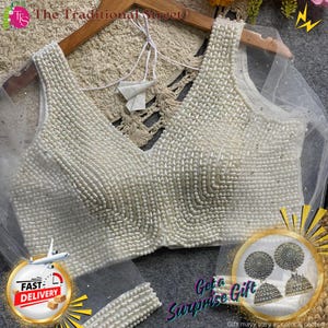 Handcrafted Pearl & Beads Blouse: Indian Bridal Party Wear