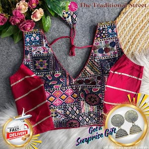 Navratri Gotta Lace Blouse: Readymade Rayon Cotton Garba Top