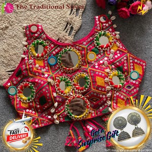 Navratri Mirrorwork Blouse: Indian Festival Garba Top