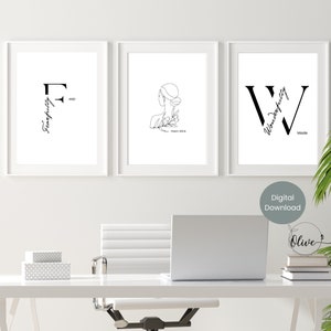 Psaume 139:14, Fearfully and Wonderfully made, Printable Wall Art, Scripture, Bible Verse Print, Black and White, Christian Wall Decor