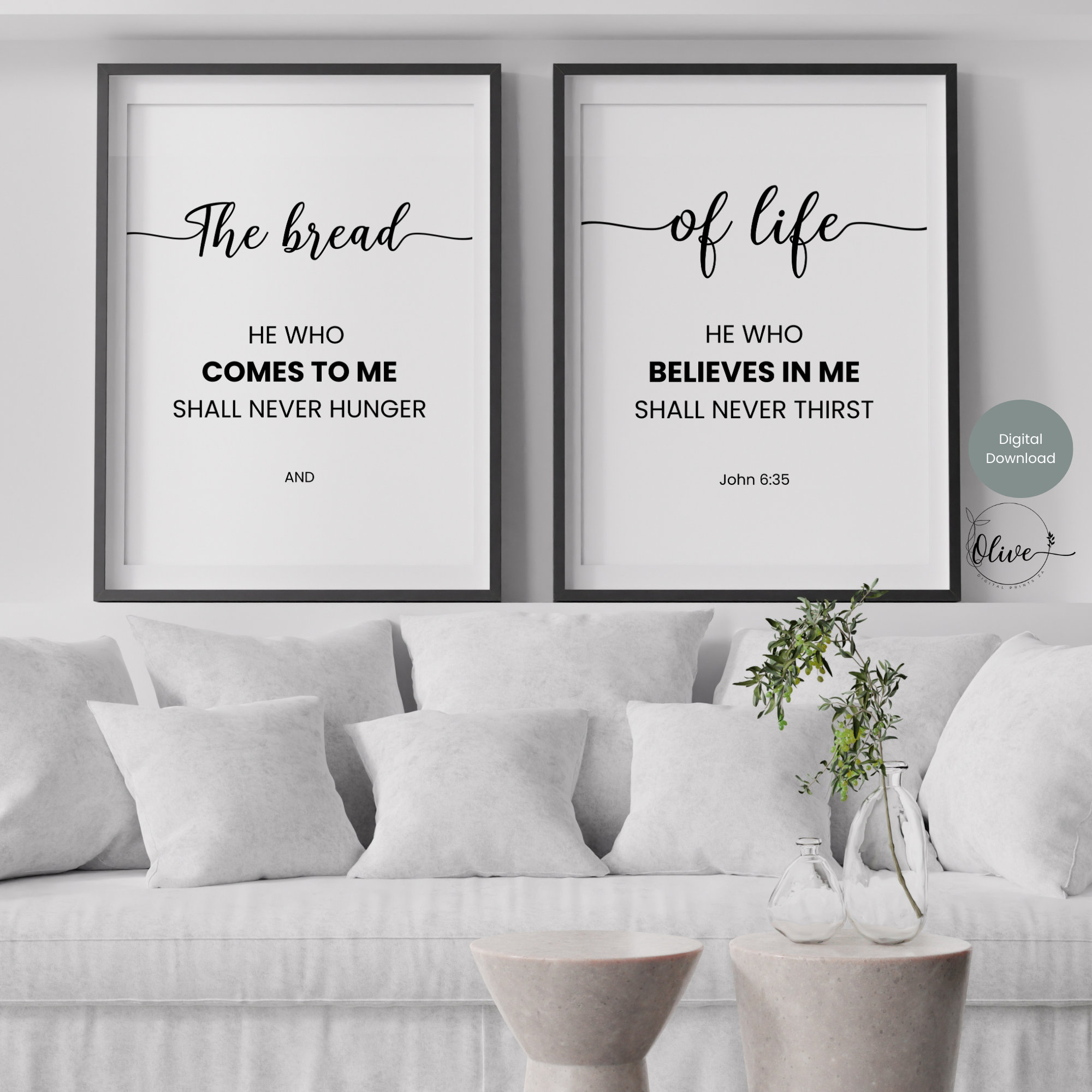 John 6:35, the Bread of Life, Printable Wall Art, Scripture Print ...