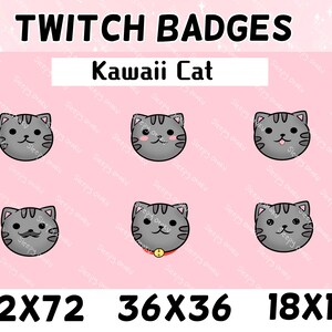 Kawaii cat themed twitch badges