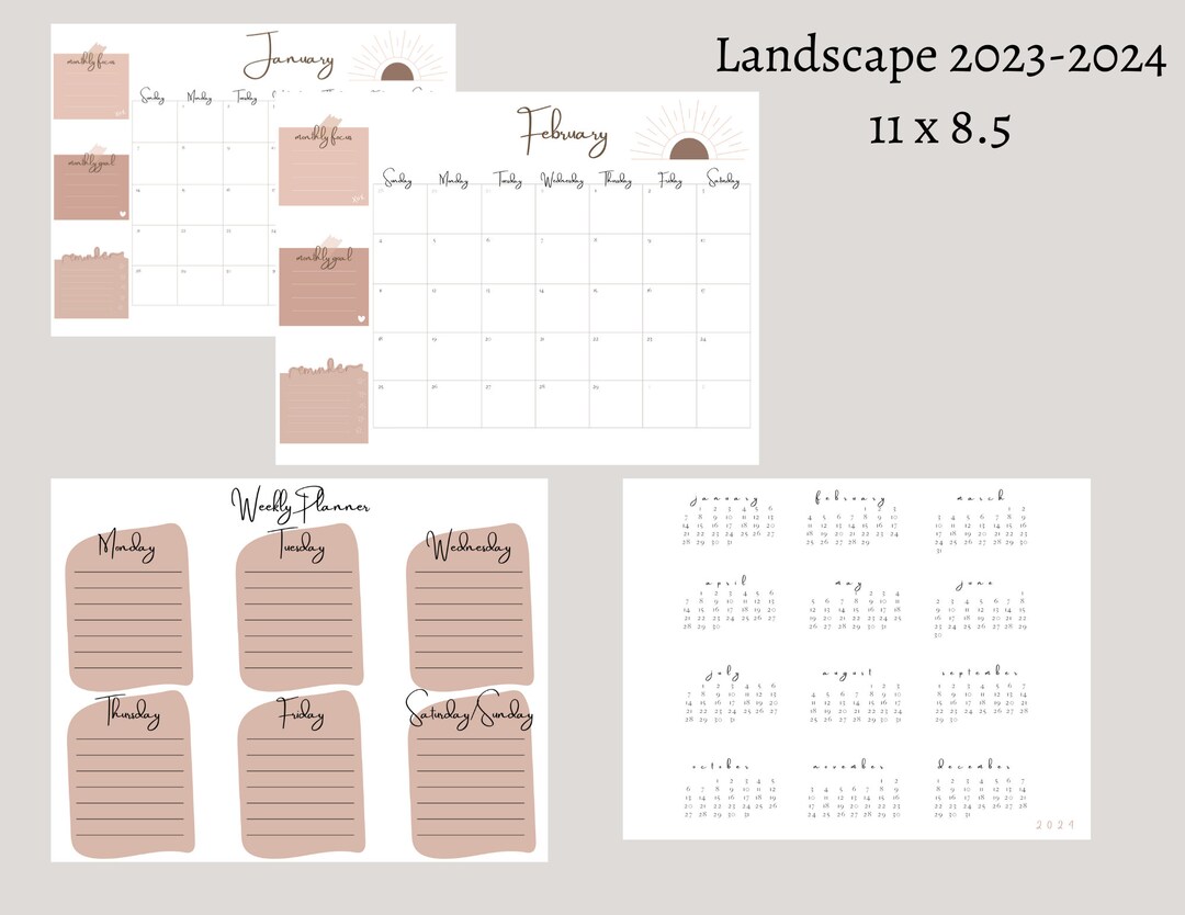 2024 Printable Post It Calendar Etsy