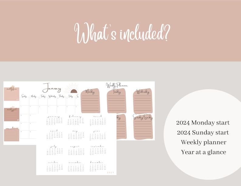 2024 Printable Post It Calendar Etsy