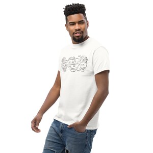 T-shirt classique unisexe au design minimaliste en noir et blanc