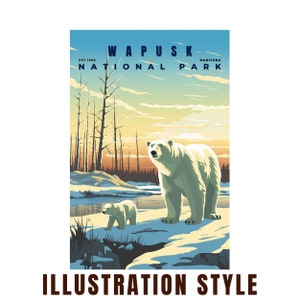 Wapusk National Park, National Park Poster, Travel Wall Decor, Retro Travel Poster, Office Poster, Home Decor, National Park Prints