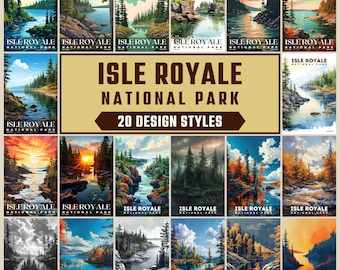 Isle Royale National Park Poster, Travel Wall Decor, Retro Travel Poster, Office Poster, Home Decor