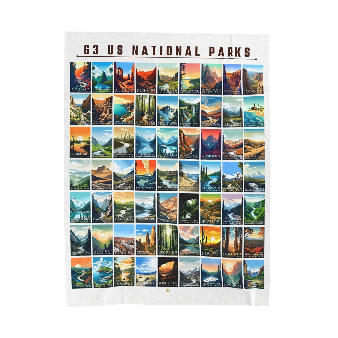 US National Parks Blanket, National Parks Sherpa Blanket, Nature Lover