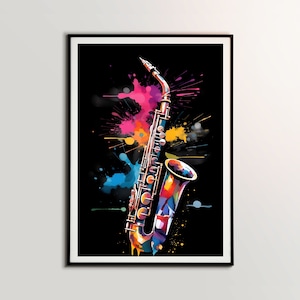 Klarinette Poster, Musikinstrument, Musik Wandkunst, Studio Dekor, Musikalisches Geschenk, Wohnkultur