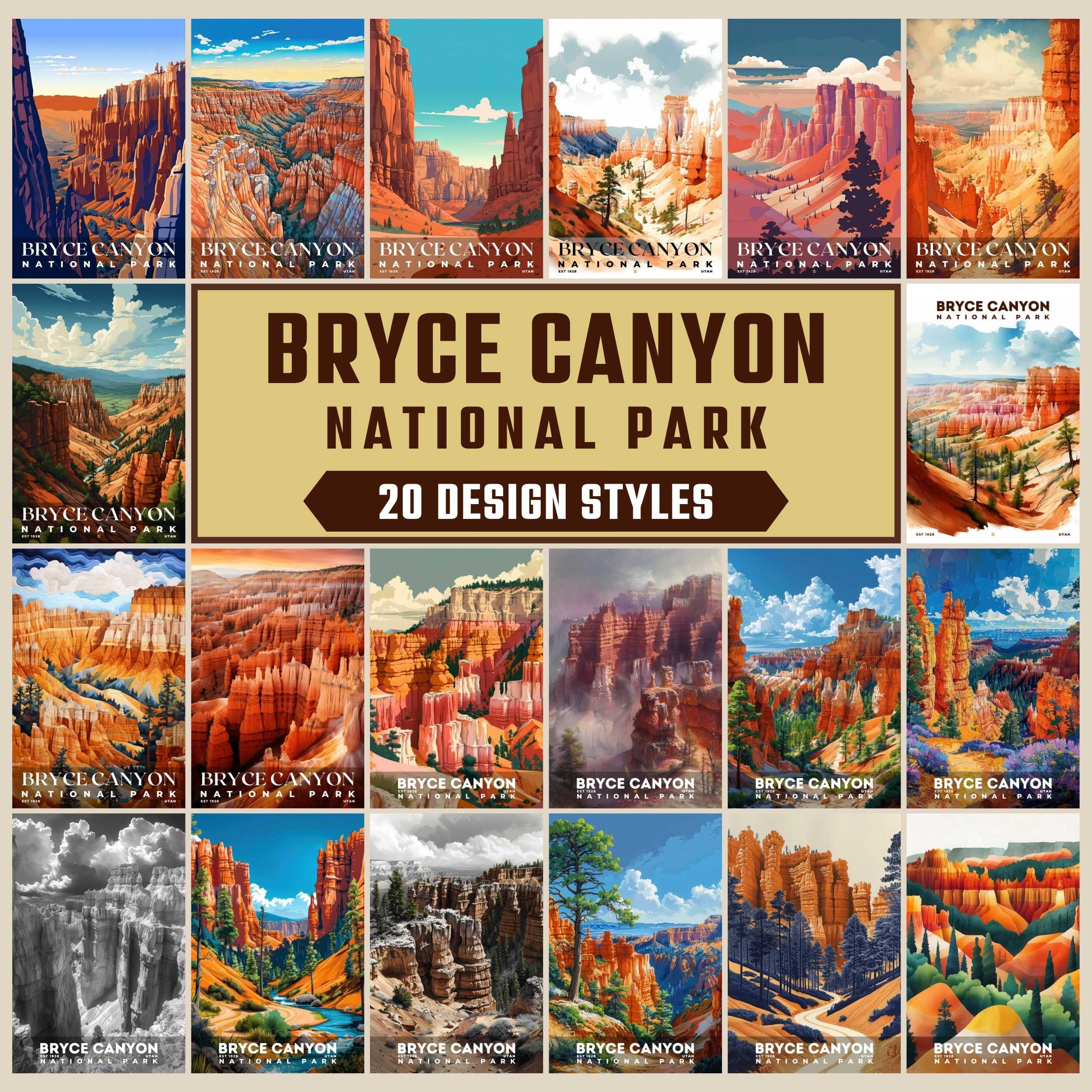 Bryce Canyon National Park Poster, Travel Wall Decor, Retro Travel Poster, Office Poster, Home Decor