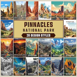 Pinnacles National Park Poster, Travel Wall Decor, Retro Travel Poster, Office Poster, Home Decor