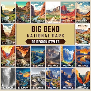 Big Bend National Park Poster, Travel Wall Decor, Retro Travel Poster, Office Poster, Home Decor