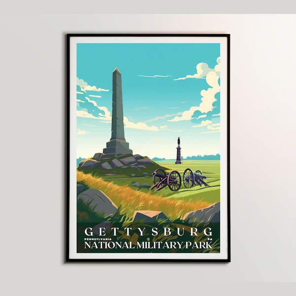 Gettysburg National Military Park Poster, Travel Poster, Travel Wall Decor, Retro Travel Poster, Office Poster, Home Decor, Travel Art