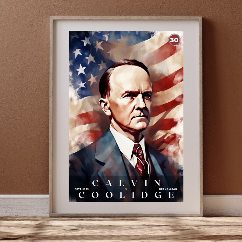 Calvin Coolidge Poster, US Presidents Poster, American History