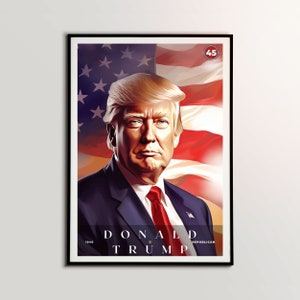 Donald Trump Poster, US Presidents Poster, American History, Presidents Poster, Office Poster, Home Decor