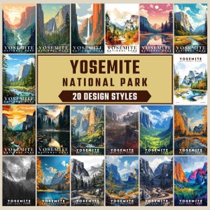 Yosemite National Park Poster, Travel Wall Decor, Retro Travel Poster, Office Poster, Home Decor