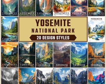 Yosemite National Park Poster, Travel Wall Decor, Retro Travel Poster, Office Poster, Home Decor