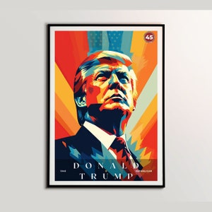 Donald Trump Poster, US Presidents Poster, American History, Presidents Poster, Office Poster, Home Decor