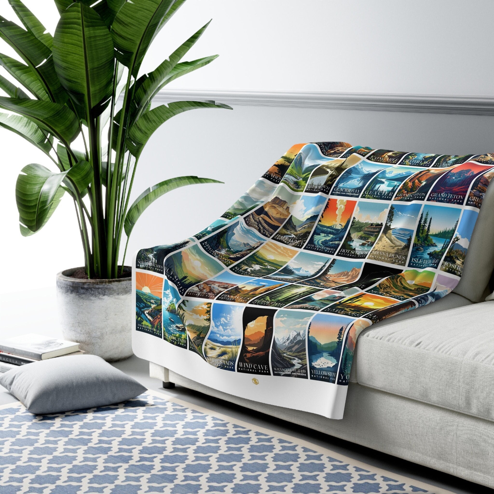 US National Parks Blanket, National Parks Sherpa Blanket, Nature Lover