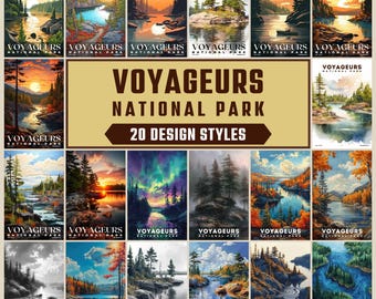 Voyageurs National Park Poster, Travel Wall Decor, Retro Travel Poster, Office Poster, Home Decor