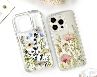 Real pressed flower phone case for iPhone 15 14 13 12 11 pro max resin case, Google Pixel 7 8 pro case,Samsung Galaxy S22 S23 S24 Ultra case