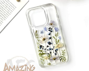 Coque de portable véritable fleur de chrysanthème pour iPhone 15 14 13 12 pro max X XR, coque Google Pixel 7 8 pro, coque Samsung Galaxy S23 S24 Ultra