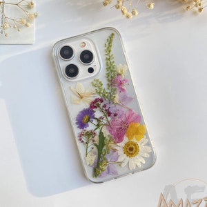 Colorful dried flower phone case for iPhone 17 16 15 14 13 pro max 16e,Google Pixel 9 10 pro,Samsung S24 S25 Ultra Edge,Z Flip 7