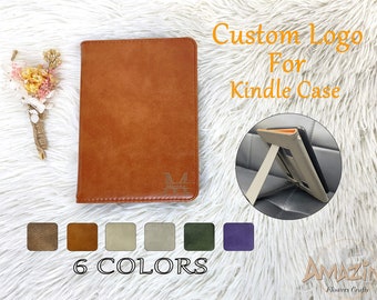 Handmade leather Kindle paperwhite case with hand strap, custom name logo case for Paperwhite 11th gen, Oasis 10th gen 2019, new kindle 2022