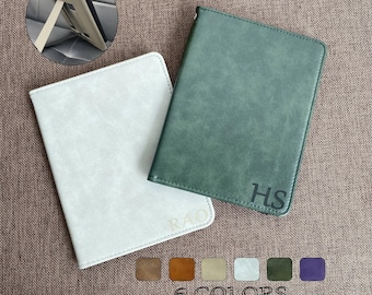 Olive green leather case with hand strap for Kindle Colorsoft,Paperwhite 12th 11th gen,Oasis 10th gen,new kindle 2024,custom name logo case