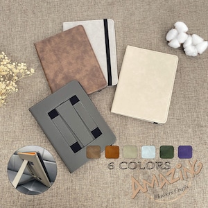 May include: Six different colored faux leather covers for an e-reader. The covers are in brown, beige, gray, light blue, green, and purple. The text "6 COLORS AMAZING Flowers Crafts" is at the bottom of the image.