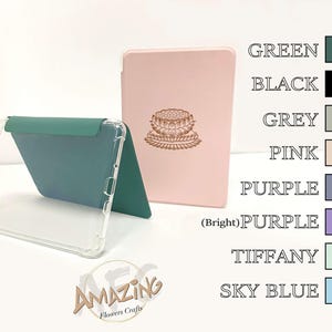 Waterlelie Kindle 2022-hoesje, Kindle Colorsoft, PaperWhite 12e generatie 7'', PaperWhite 11e generatie 6,8'', Oasis 10e generatie 7'', doorzichtige beschermhoes