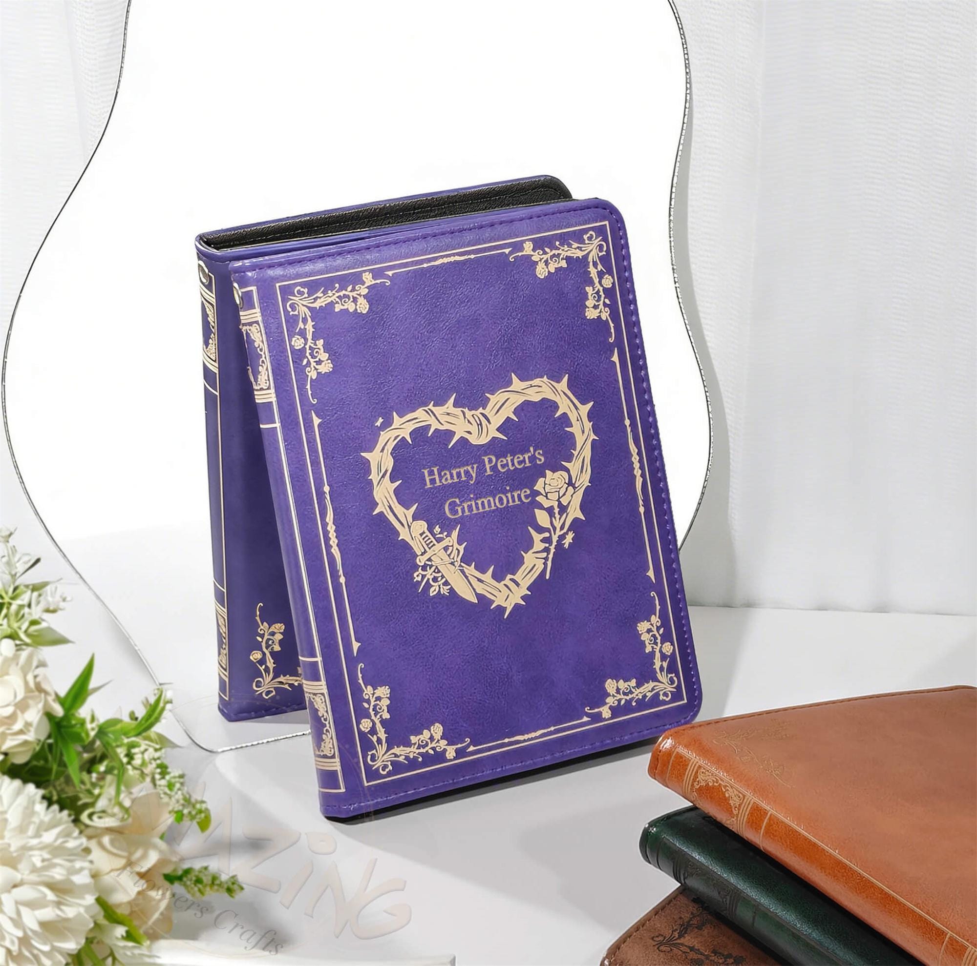 Magnetic grimoire cover custom book title E-book case for kindle 6" 2024 2022,paperwhite 12th 11th gen,Kobo Libra Color,Tolino shine color