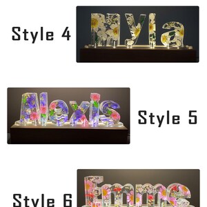 Real flower nightlight,custom name initial bluetooth speaker wooden base lamp,7 color light,anniversary christmas birthday unique gift image 9