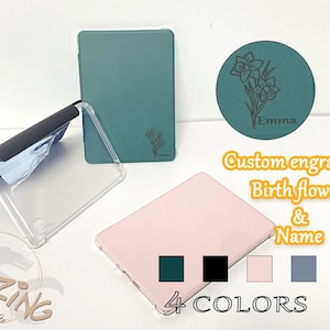 Custom engraving birth flower name E-book case for Kobo Clara Color 2024 6‘’, Clara BW (2024) 6‘’, Clara 2E 2022, Nia 2022 6‘’,Clara HD case