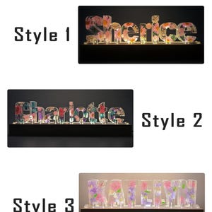 Real flower nightlight,custom name initial bluetooth speaker wooden base lamp,7 color light,anniversary christmas birthday unique gift image 8